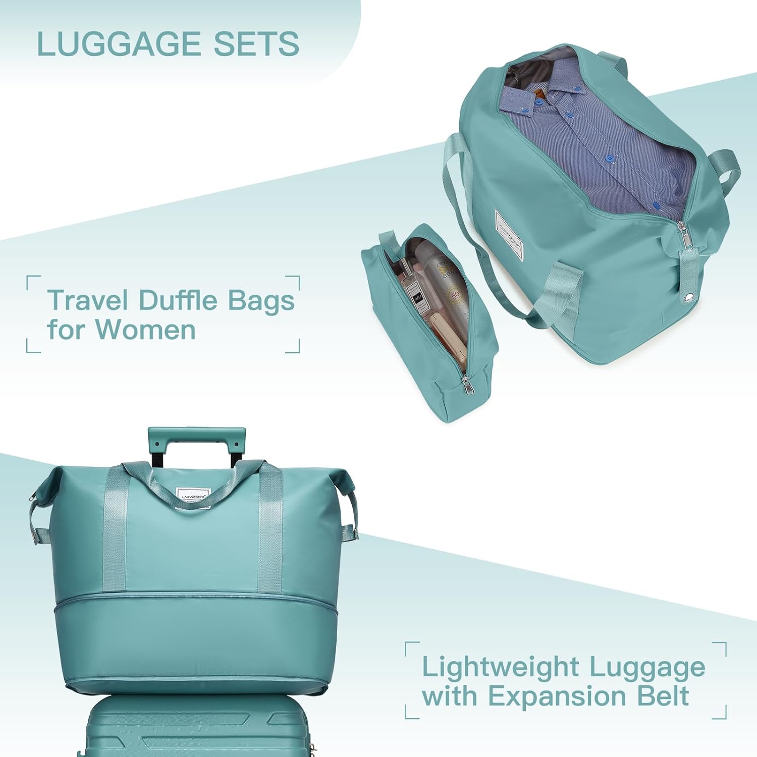Luggage Sets 6 Piece, Expandable Hardside ABS Suitcase Sets with Spinner Wheels TSA Approved Lock, Large Suitcases