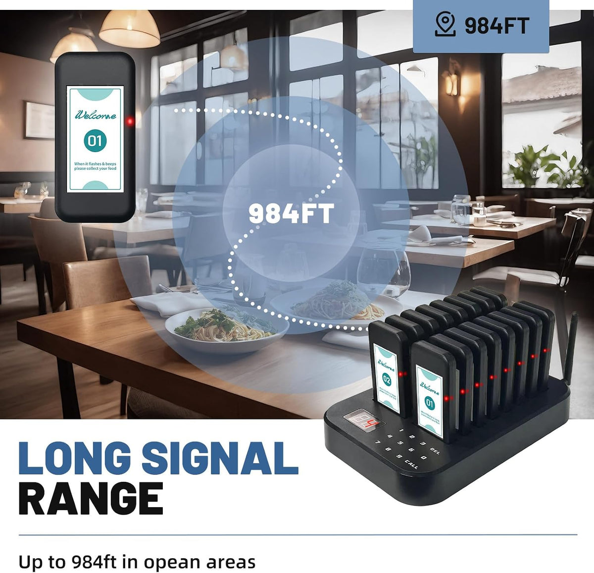 Pagers for Restaurants, Restaurant Pager System 16 Buzzers
