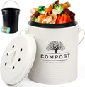 Kitchen Compost Bin, 1.3 Gallon Countertop Compost Bin with Lid, Indoor Compost Bucket Includes Inner Bucket Liner