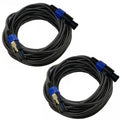 Professional 2-Pack 25 Feet 12 Gauge Speakon to Speakon Cables | Heavy duty, oxygen-free copper, low resistance, no