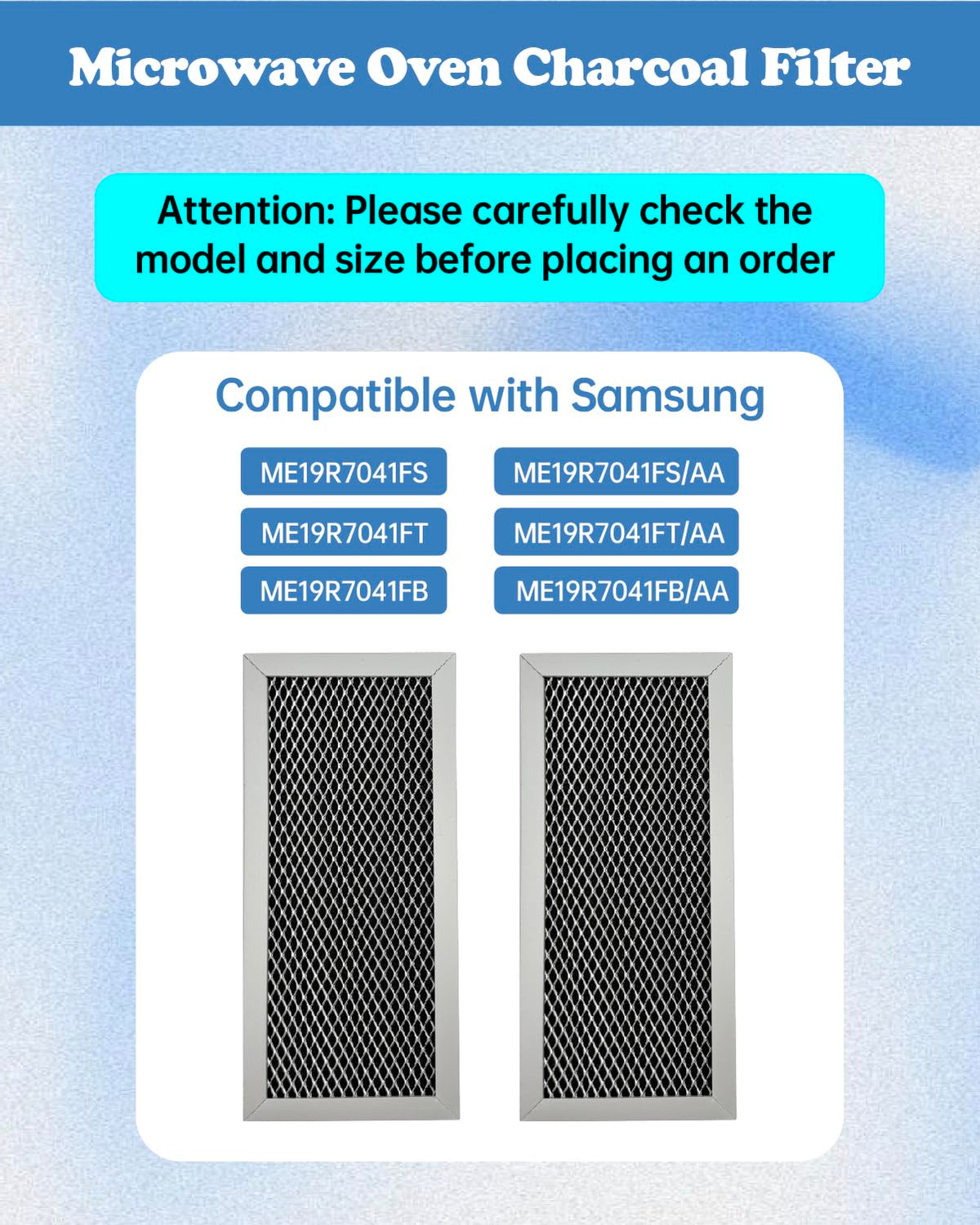 Microwave Oven Charcoal Filter Fit for Samsung, 2Pcs