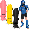 Muay Thai MMA Kickboxing Boys and Girls Shin Guards for Age 4 to 14 Years, Instep Guard Sparring Protective Leg Shin