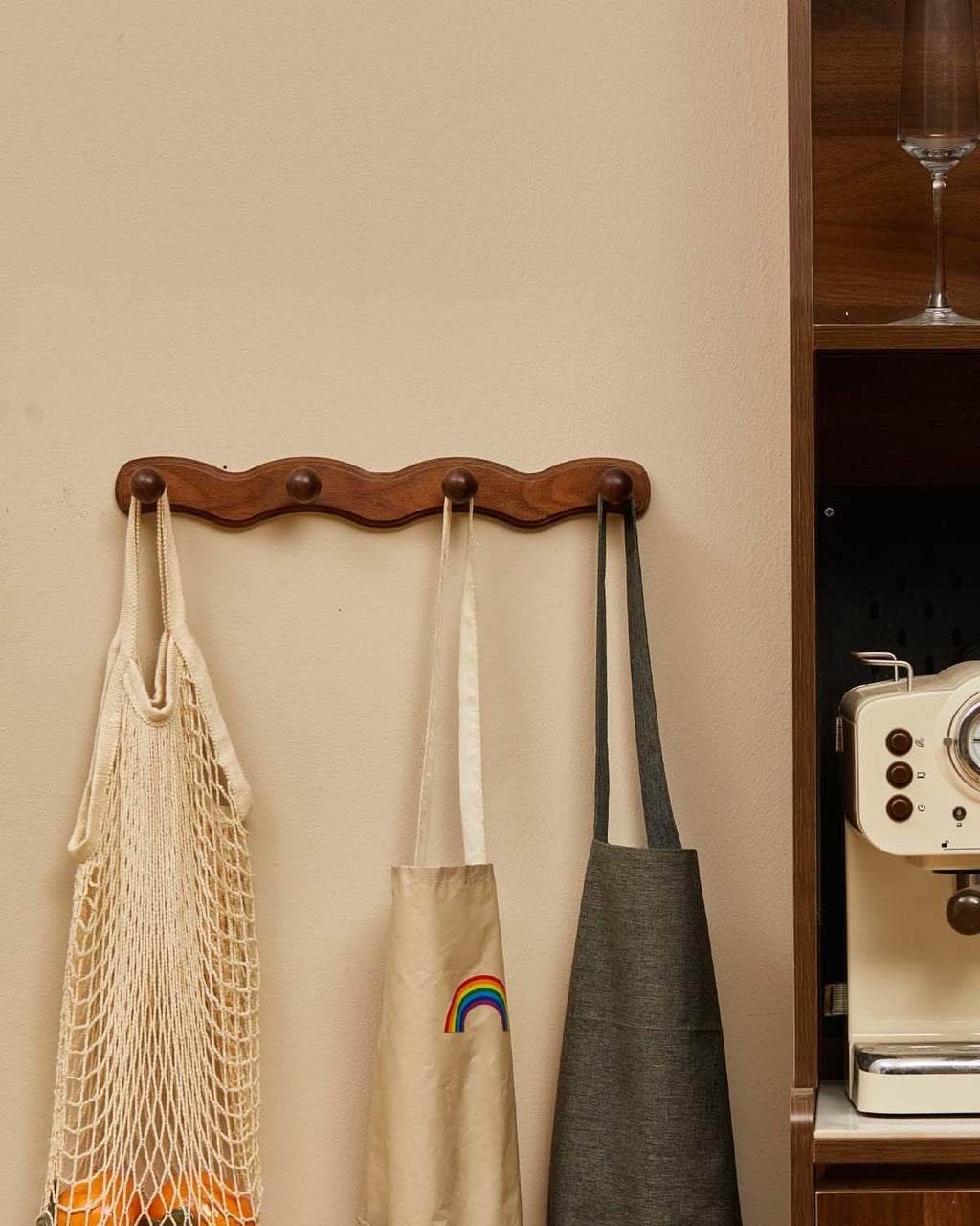 Wood Coat Rack Wall Mount - 4Pack Walnut Coat Hooks for Hanging Clothes,Keys, Robes,Purse,Towels,Bags,Backpack