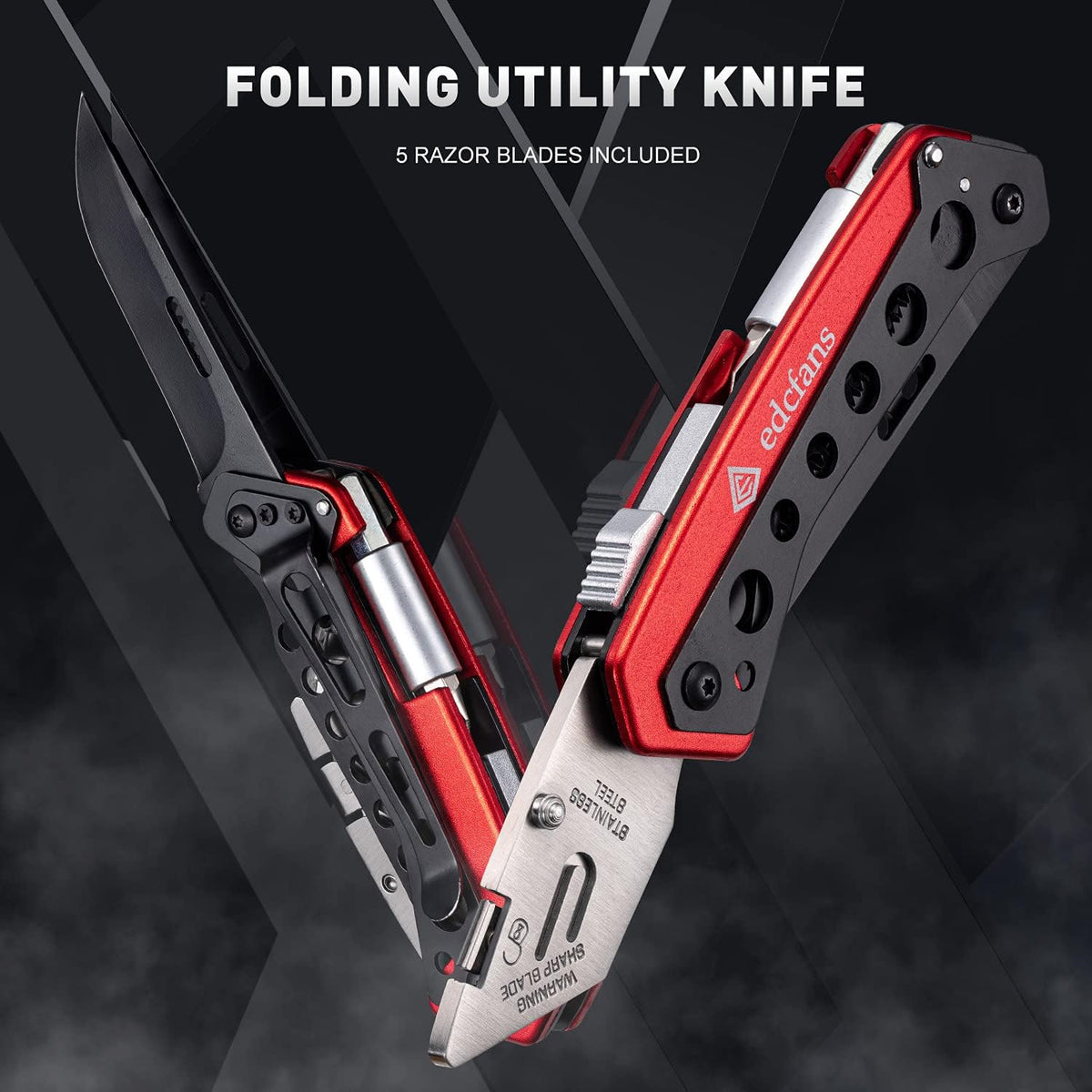 Folding Utility Knife Box Cutter, Razor Knife, Work Knives for Men