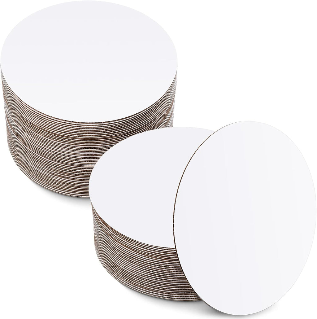 50 Pack Cake Boards Round White Circle Cardboard Base,10 Inch