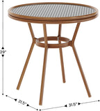 Commercial Aluminum Indoor/Outdoor Table, Black/White