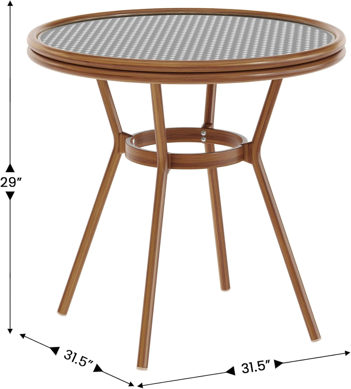 Commercial Aluminum Indoor/Outdoor Table, Black/White