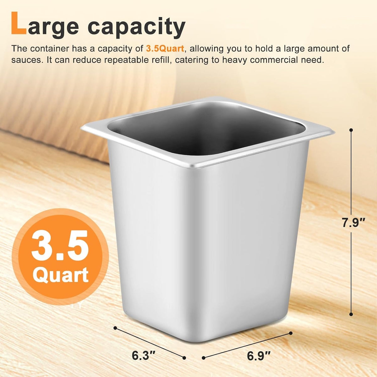 3.4Quart Sauce Pump Dispenser Stainless Steel Condiment Dispenser Pump Station Pump Dispenser for Syrup Ketchup