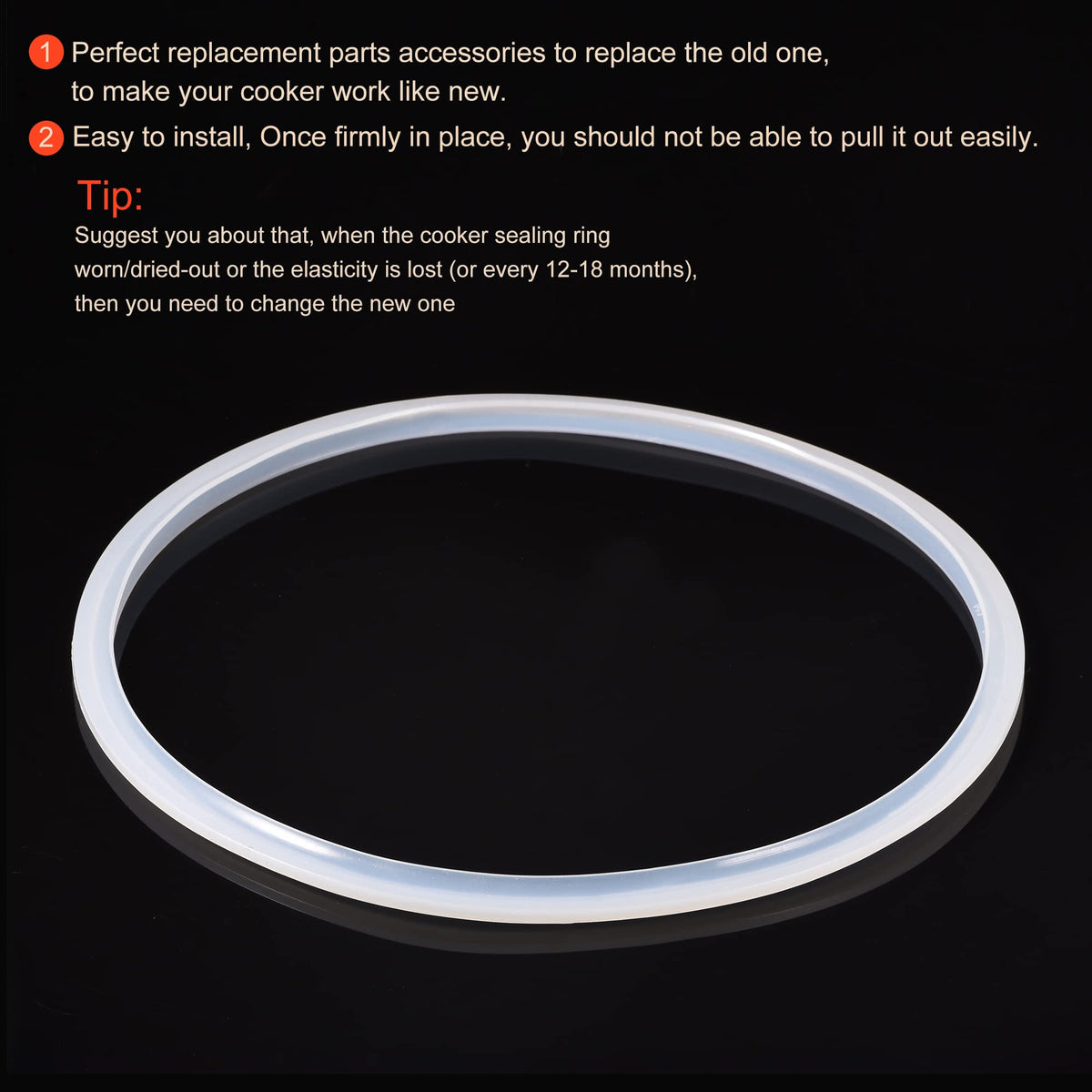 MECCANIXITY Sealing Ring, Replaceable Silicone Gasket Accessories for Cooker 22x24cm(IDxOD)
