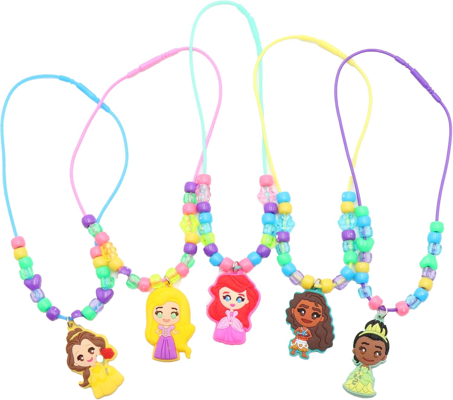 Disney Princess Necklace Activity Case – Jewelry Making Kit with Beads, Charms & Strings – Create Custom Princess