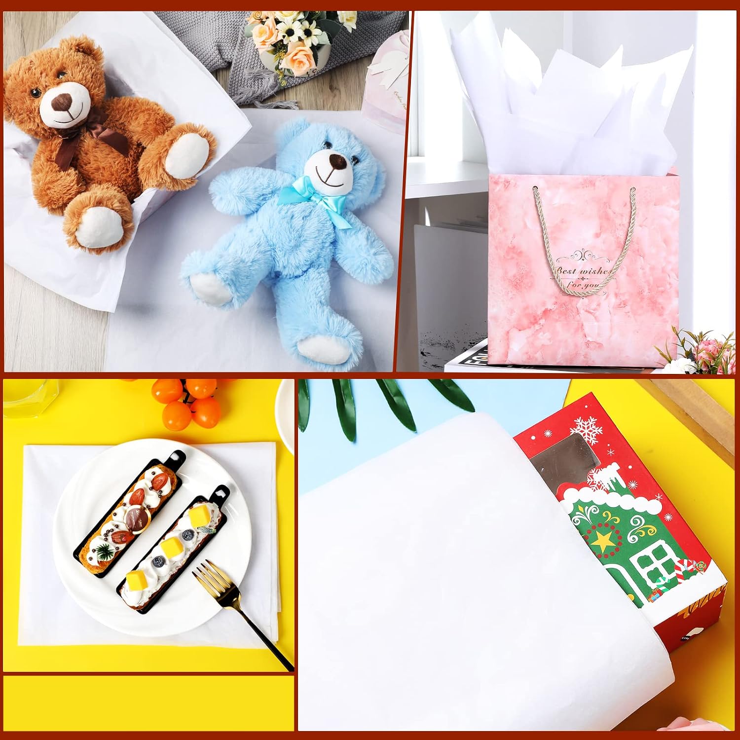 200 Pcs 24 x 36 Inch Archival Acid Free Tissue Paper Unbuffered No Acid No Lignin Archival Packing Paper for Artwork