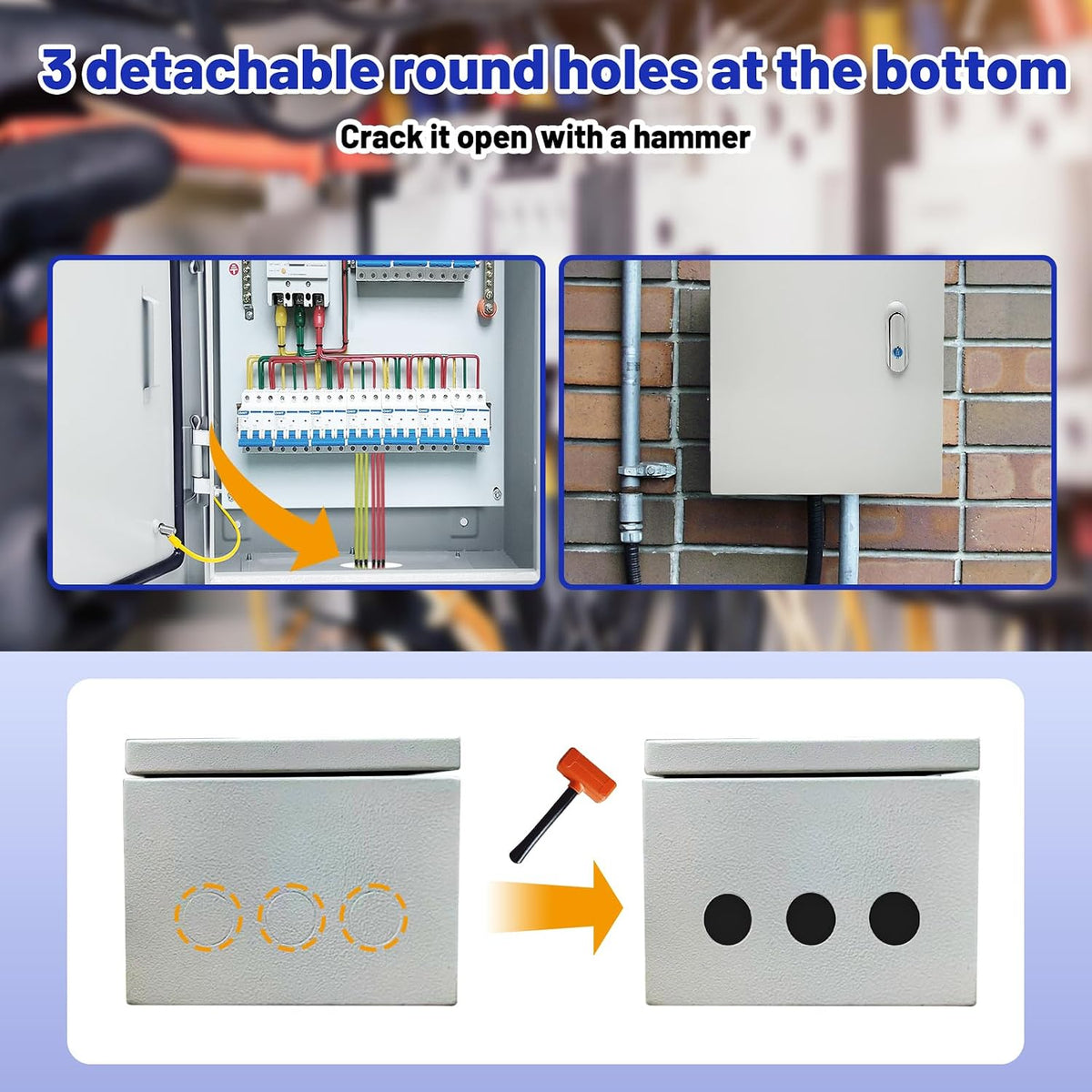 Outdoor Electrical Box 12x8x6 NEMA 4X IP66 Waterproof Junction Box