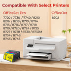 Compatible with HP 952XL Ink Cartridges Combo Pack, Black Color 4 Pack