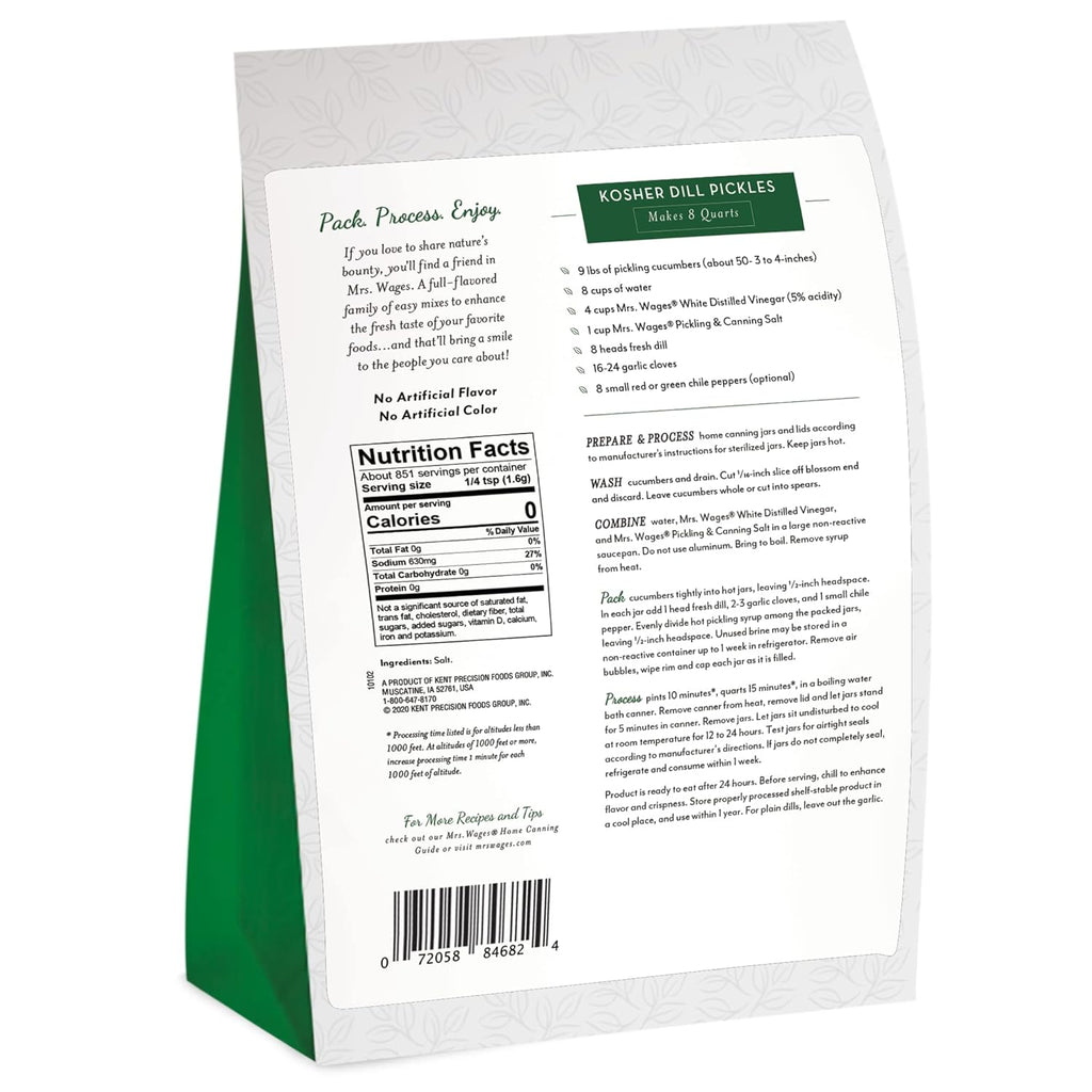 Pickling and Canning Salt, 3 lb Resealable Pouch, 6 pack