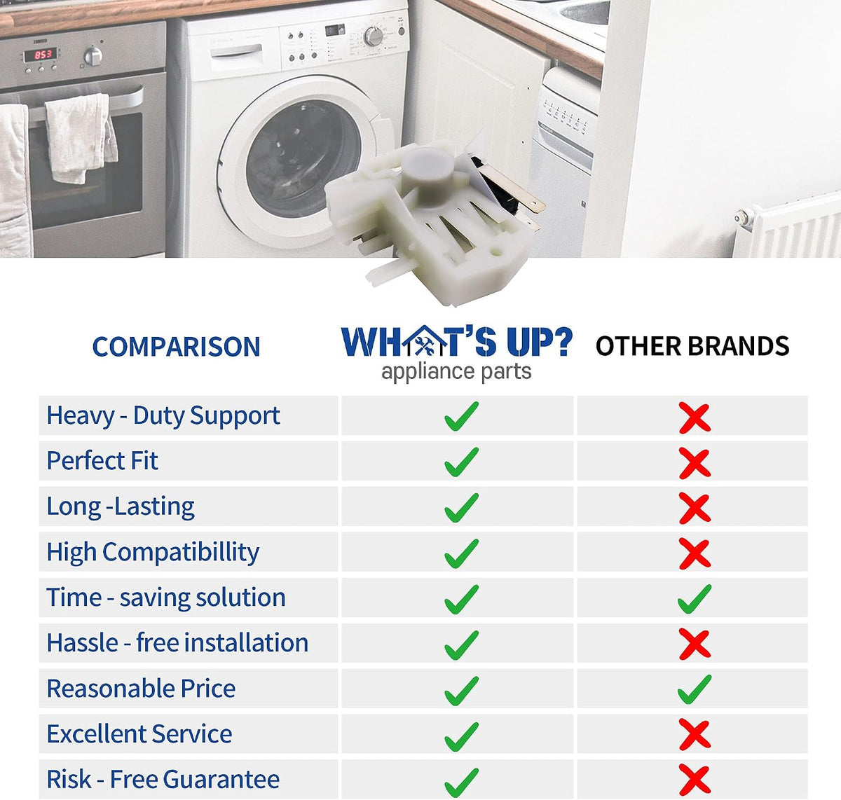 [What's Up?] DD81-02132A Dishwasher Door Switch Latch Replacement Part for Samsung Dishwashers Compatible DW80K7050UG/AA-02, DW80K5050UG/AA-00, DW80K5050US/AA-01, DW80K5050US/AA-02, DW80K5050US/AA-03
