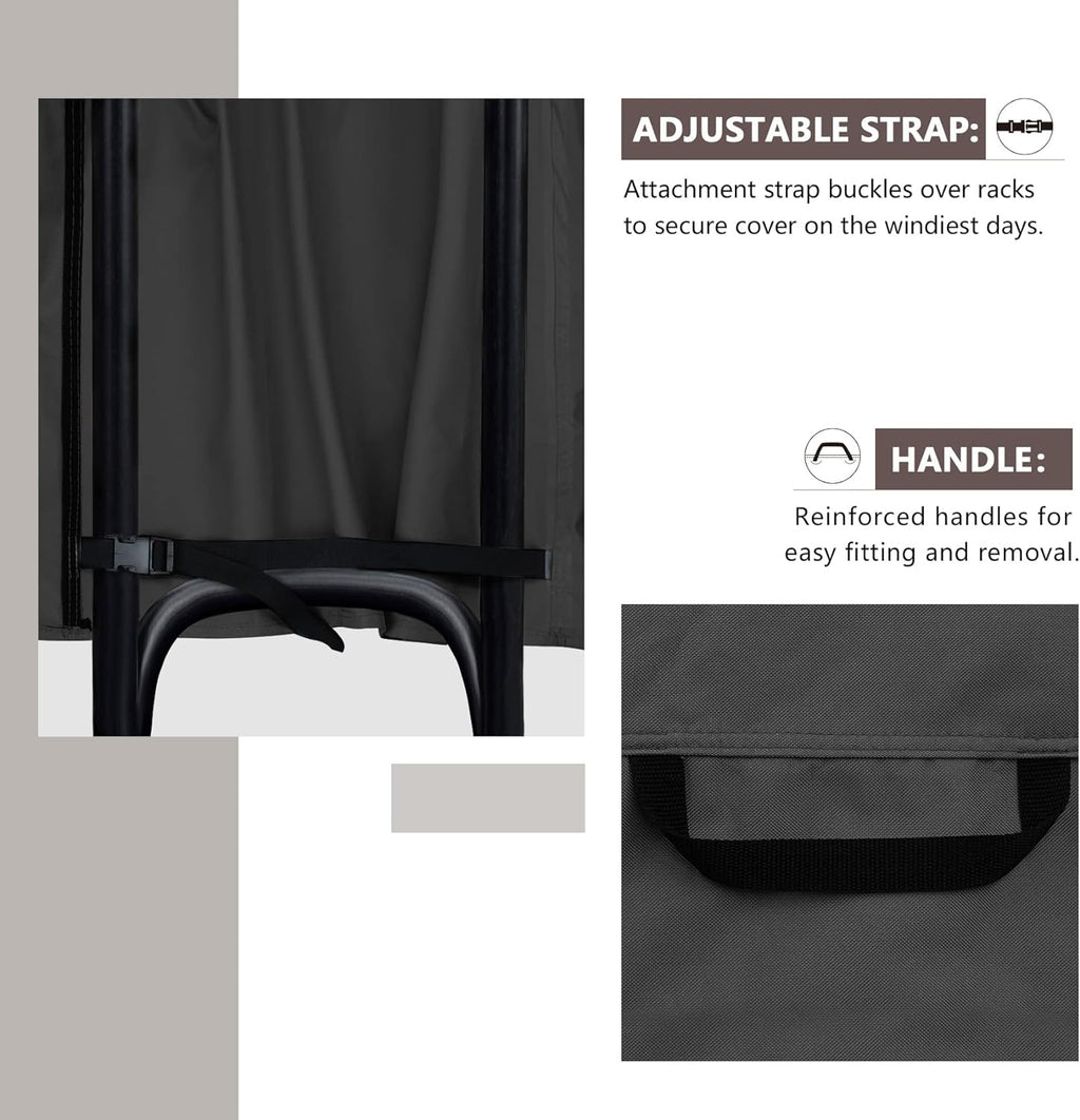 Waterproof Firewood Racks Cover 8 Feet Heavy Duty Outdoor Logs Holder Stand Cover, Black