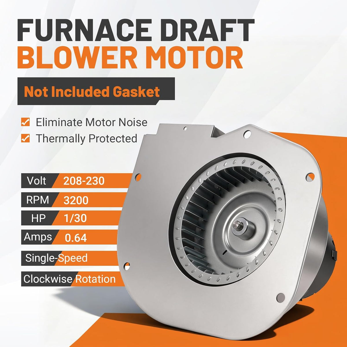 A223 Draft Inducer Blower Motor 1/30 HP Replacement for York Furnace 7021-9656 70219656 702110096 2633999001 for Fasco A223 Dayton 45KD10 Furnace Motor 3.3" Diameter 208-230 Volts 3200 RPM