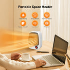 500W Portable Ceramic Space Heater, Personal Heater Fast Heating