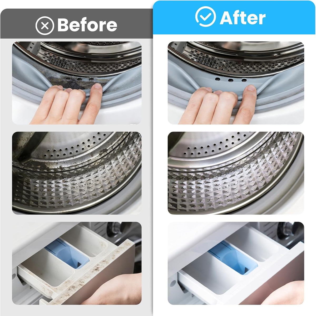 Washing Machine Cleaning Brush Set for Front Load Washer Cleaner, 6PCS