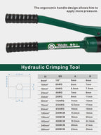UTZIKO 16-Ton Hydraulic Cable Lug Crimper 9 AWG-600 MCM 13 Dies