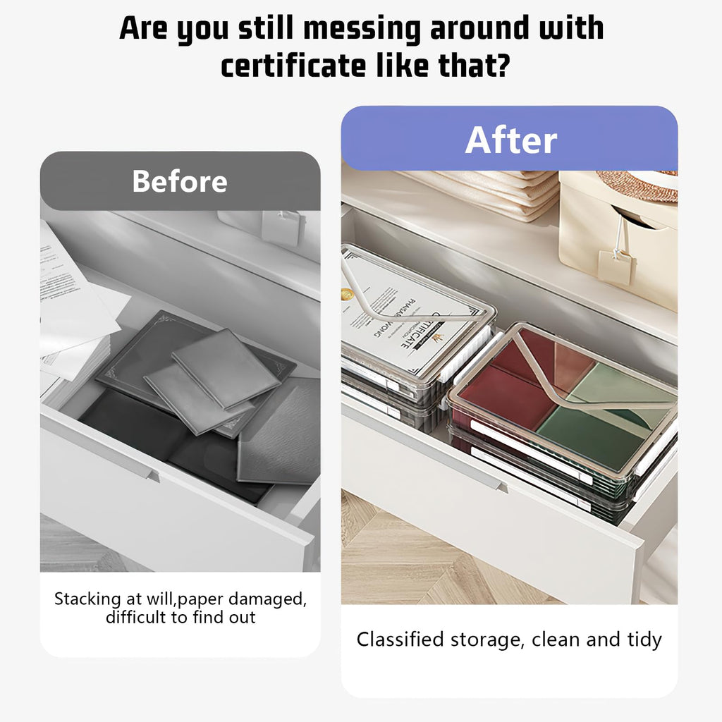 Plastic Storage Bin with Lid Portable Project Case with Handle Clear Storage Box File Document Protector Stackable