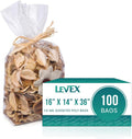 16" x 14" x 36" (100 Count) Gusseted Flat Top - 1.5-Mil Clear Poly Bags with Open End Top. Clear Bags for Favors