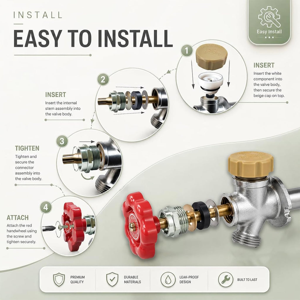 Outdoor Faucet Repair Kit for VACVBKX1B Vacuum Breaker ASSE 1019-A | Includes vacuum breaker and metal handle for