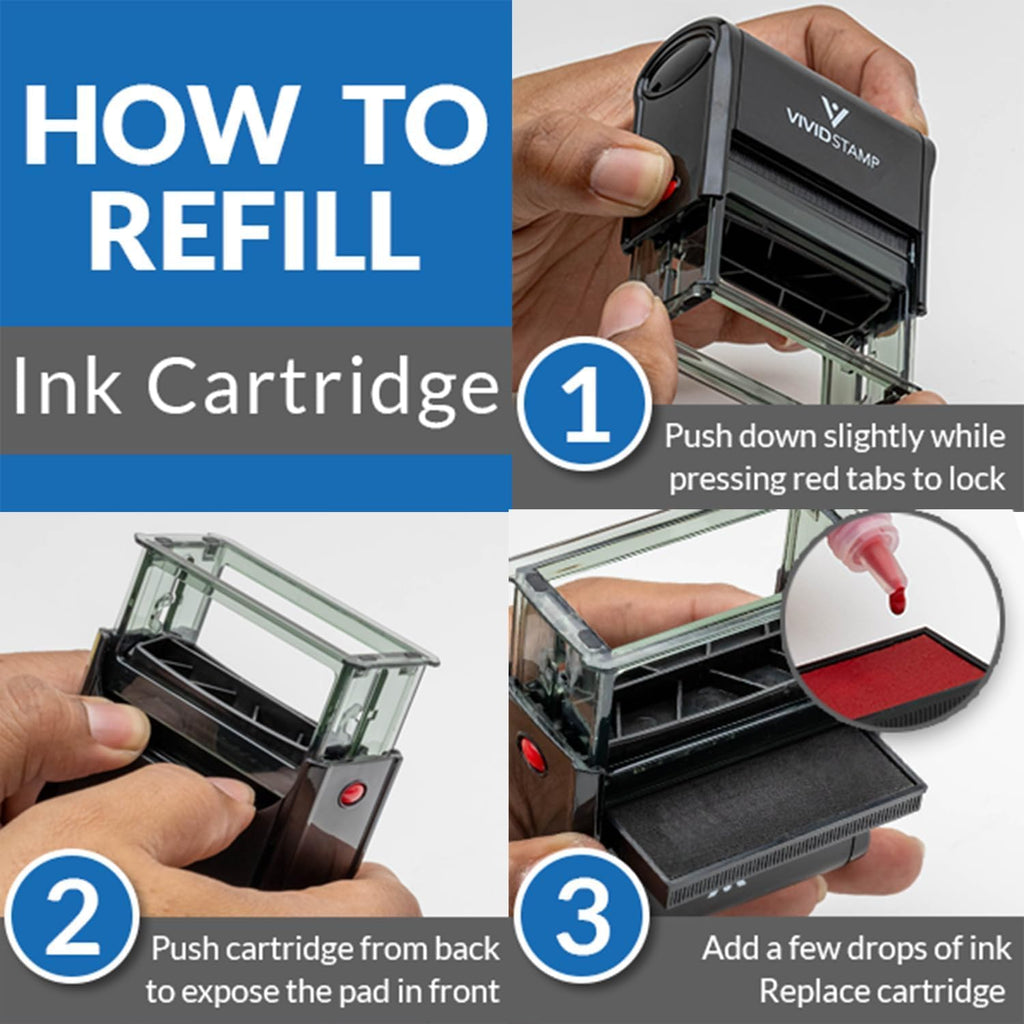 Invoice Enclosed Self Inking Rubber Stamp (Red Ink) - Large