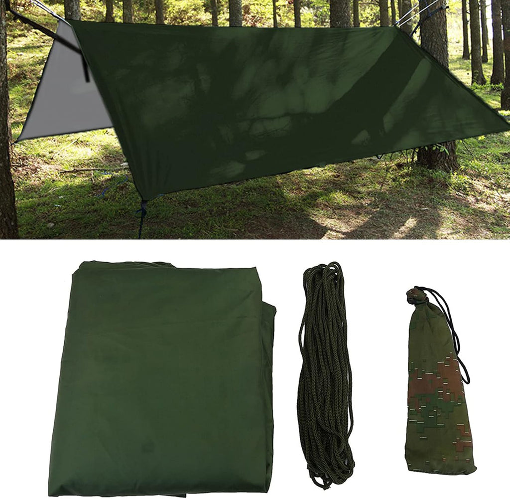 Outdoor Tent Shelter, Portable Tent Tarp, Water Proof Tents Tarp for Camping Hiking Fishing (Green)