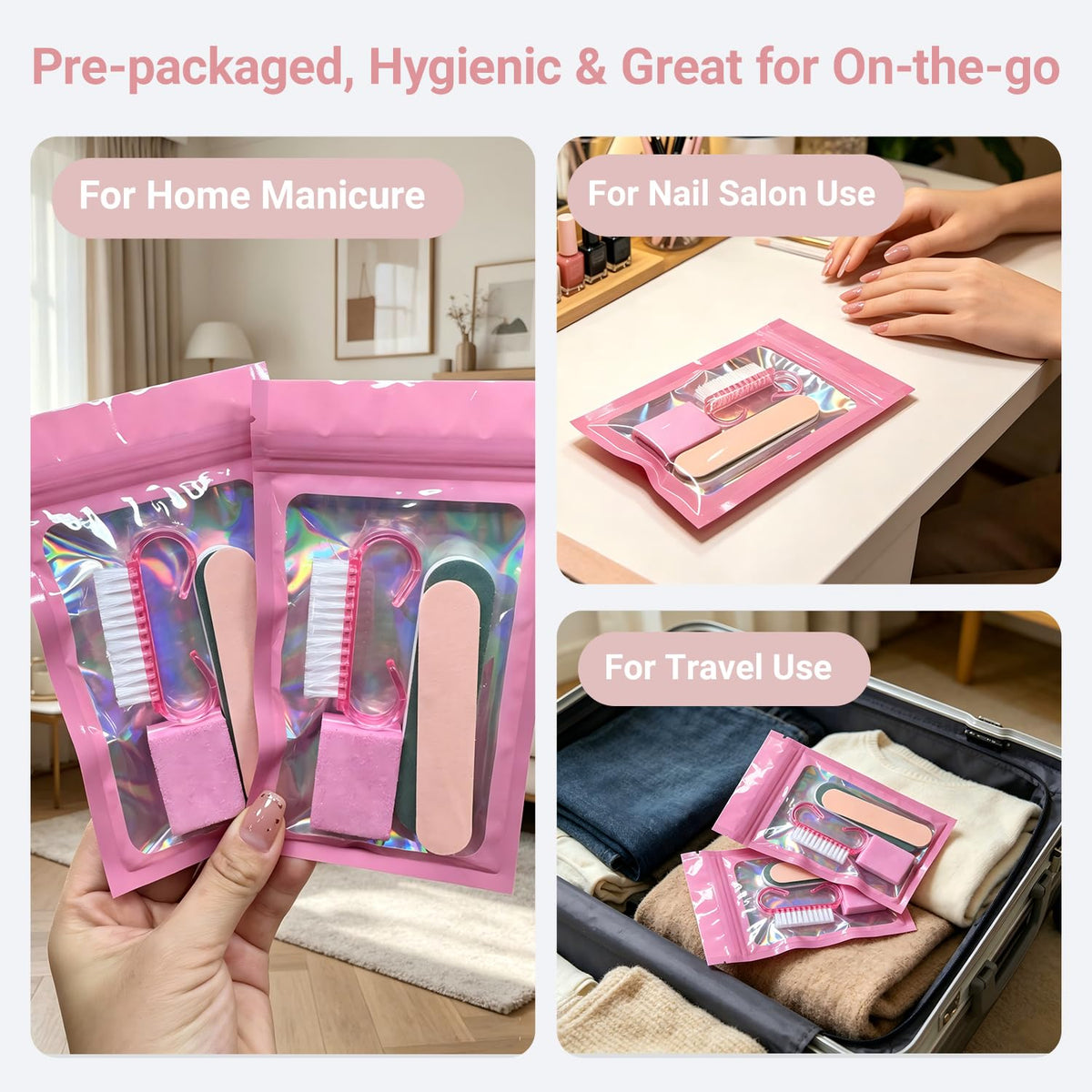 10 Sets Disposable Nail Care Set, Basics 5-in-1 Manicure Kit