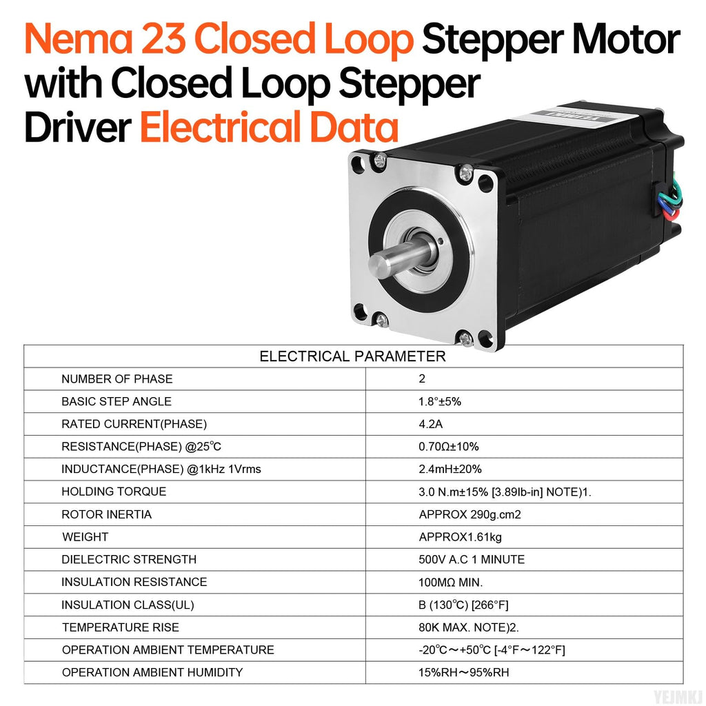YEJMKJ Nema 23 Closed Loop Stepper Motor with Integrated Stepper Driver
