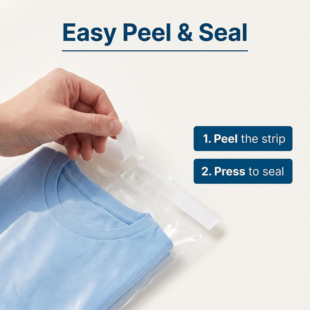8" X 10" Self-Sealing Cellophane Bags (200 Count) Clear