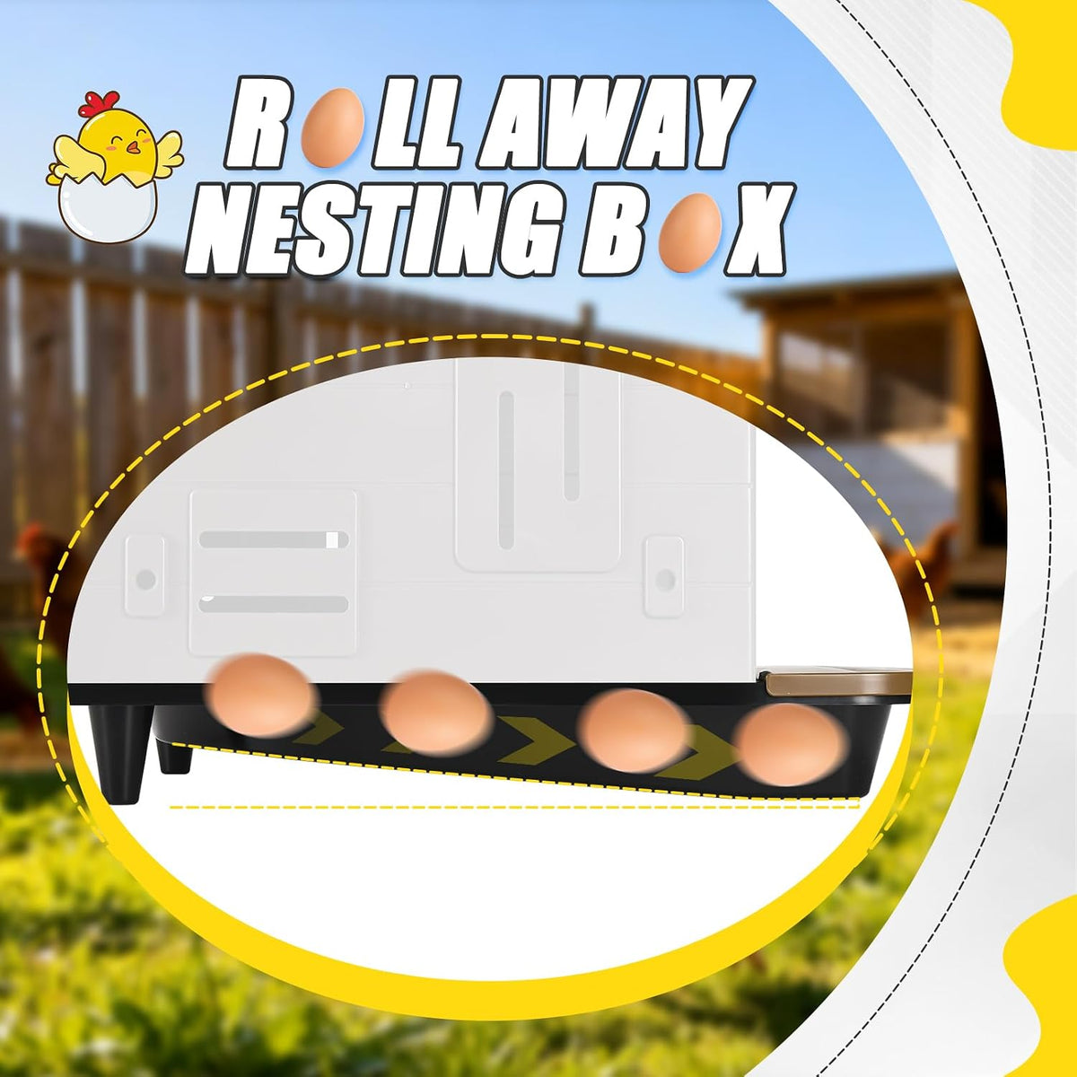Chicken Nesting Box, 2 Compartment Nesting Boxes for Chickens, Large Chicken Laying Boxes for Egg Collection & Hen on