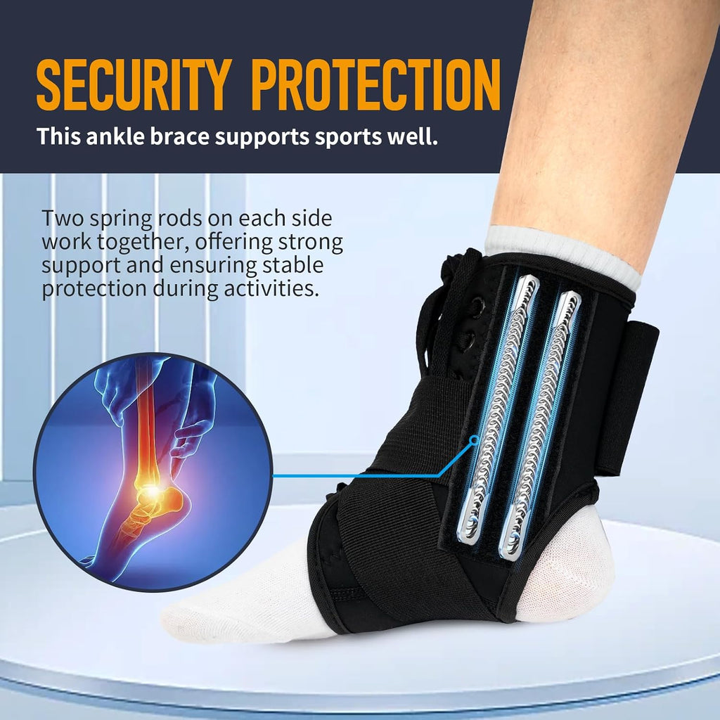 Ankle Brace for Sprained Ankles for Women & Men, Made of Neoprene with Dual Springs, for Injury Recover, Running