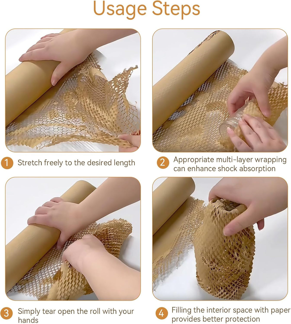 Honeycomb Packing Paper - 15"x165" Bubble Wrap Roll for Moving Shipping