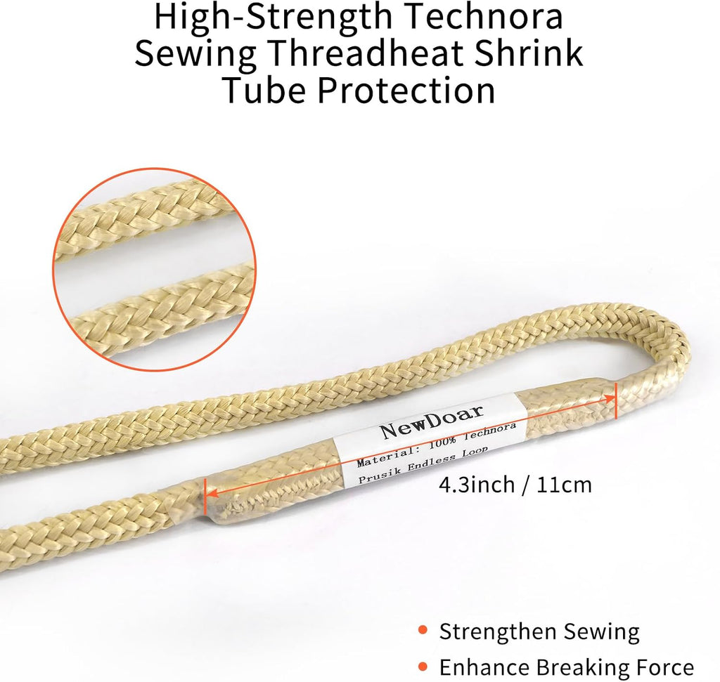 100% Kevlar Braided Friction Hitch,5620 MBS,Prusik Arborist Rope, Abrasion/Flame Resistant, High Strength Rescue