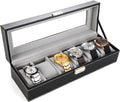 Watch Box for Men,Organizer 6 Slot Watch Display Case,Men Jewelry Box Storage Case,Lined with Soft Velvet and Holder