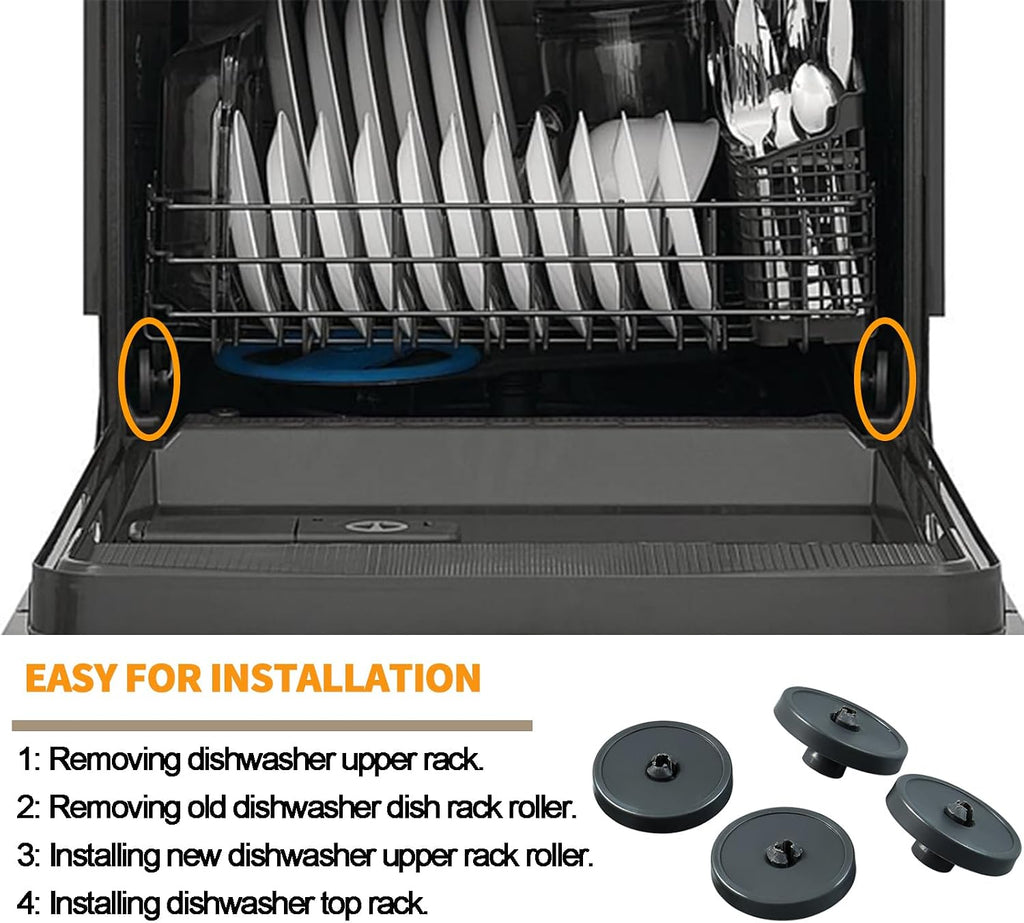 5304532229 Dishwasher Wheel Replacement for Frigidaire, Electrolux, Kenmore, Crosley - Replaces 5304521179, BGHD2433KF0, BGHD2433KF1, 5300809640, AP7195062