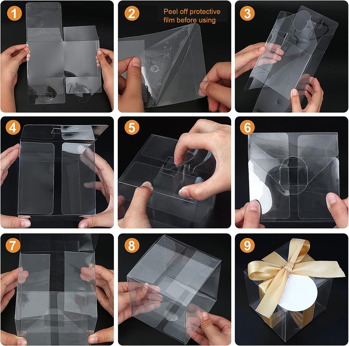 5x5x5 Inches Clear Gift Boxes 35 Pcs Clear Boxes for Favors