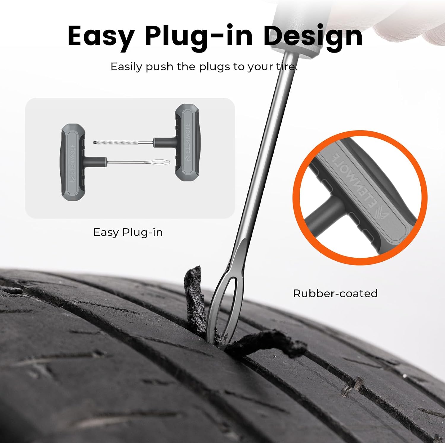 Flat Tire Repair Kit with Plugs 16 Pcs, Heavy Duty Tire Plug Kit
