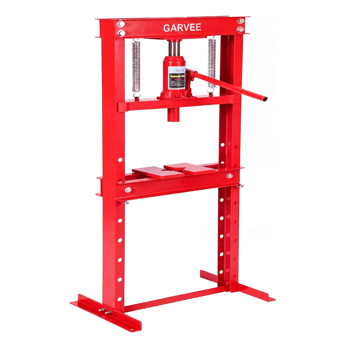 Garvee 12 Ton Hydraulic h-Frame Press with Adjustable Worktable & Plates