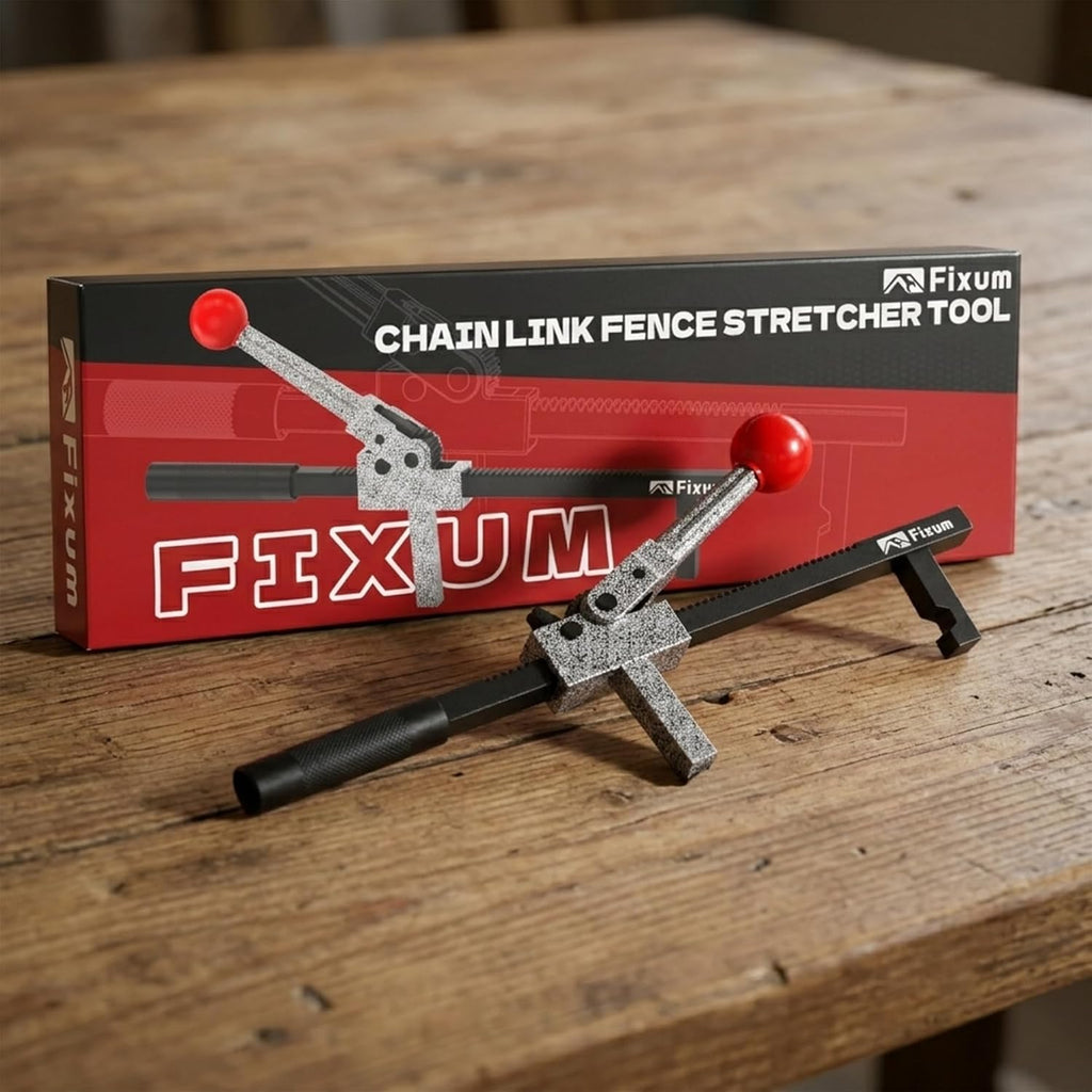Chain Link Fence Stretcher Tool, Ratcheting Wire Fence Tightener & Puller for Woven Wire Fence, 3″–12″ Tension Range