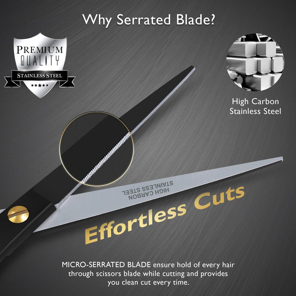 Professional Hair Scissors 6.5 Inch - Premium High Carbon Stainless Steel Barber Salon Hair Shears for Haircut