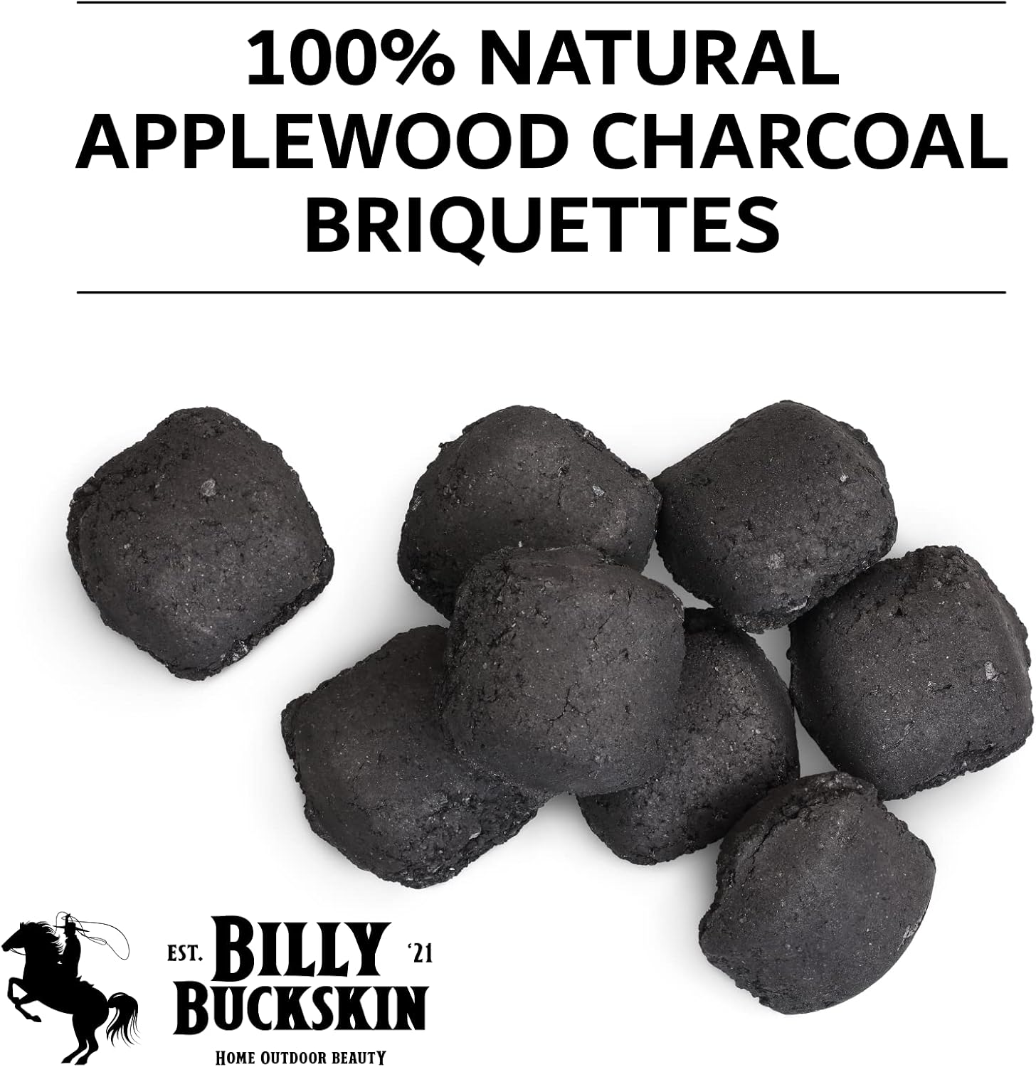 6.5lb Oak & Applewood Charcoal Briquettes - All Natural Wood Charcoal for Grilling - Premium BBQ Briquettes - Quick
