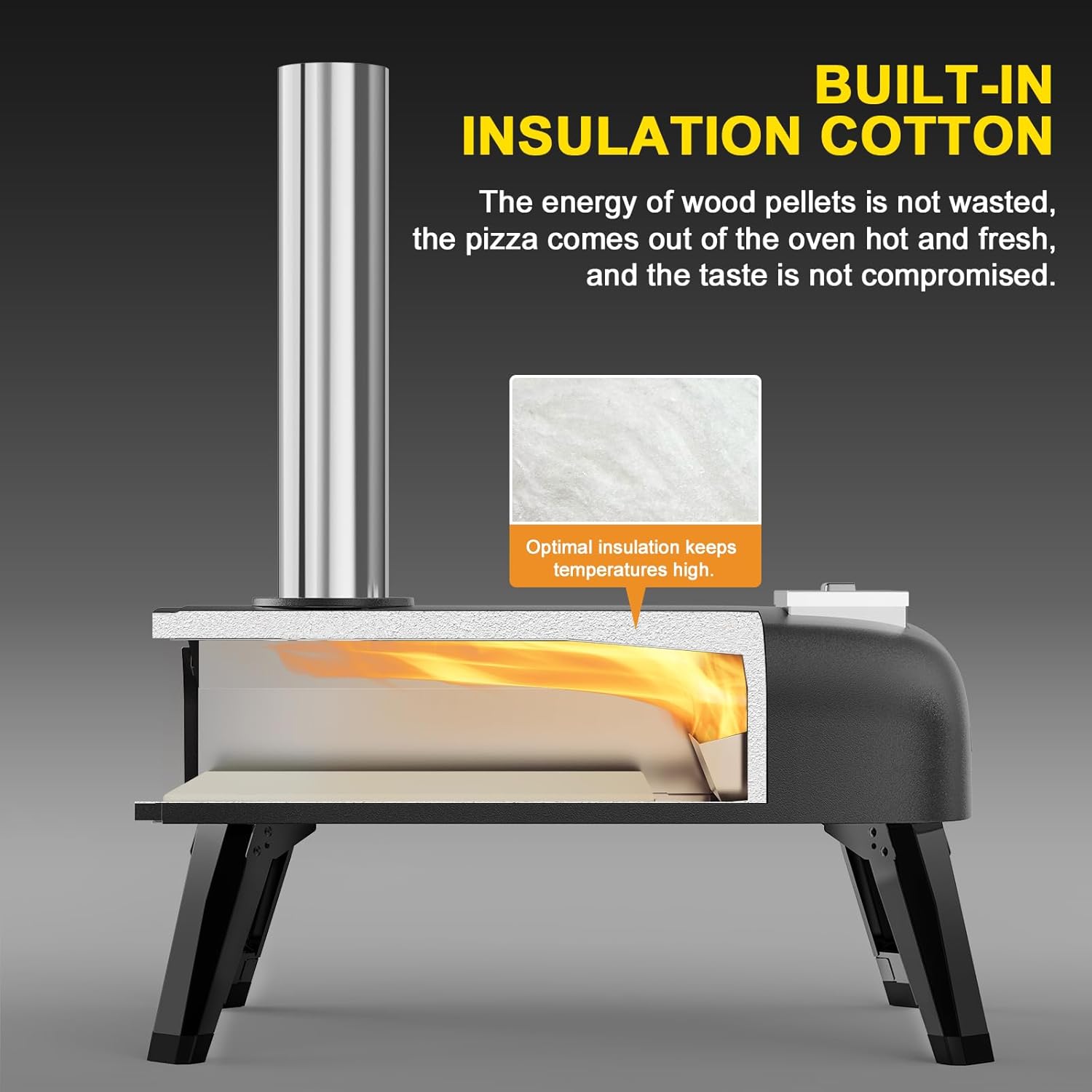 Pizza Oven Outdoor 12" Wood Fired Pizza Ovens Pellet Pizza Stove for outside, Portable Stainless Steel Pizza Oven for