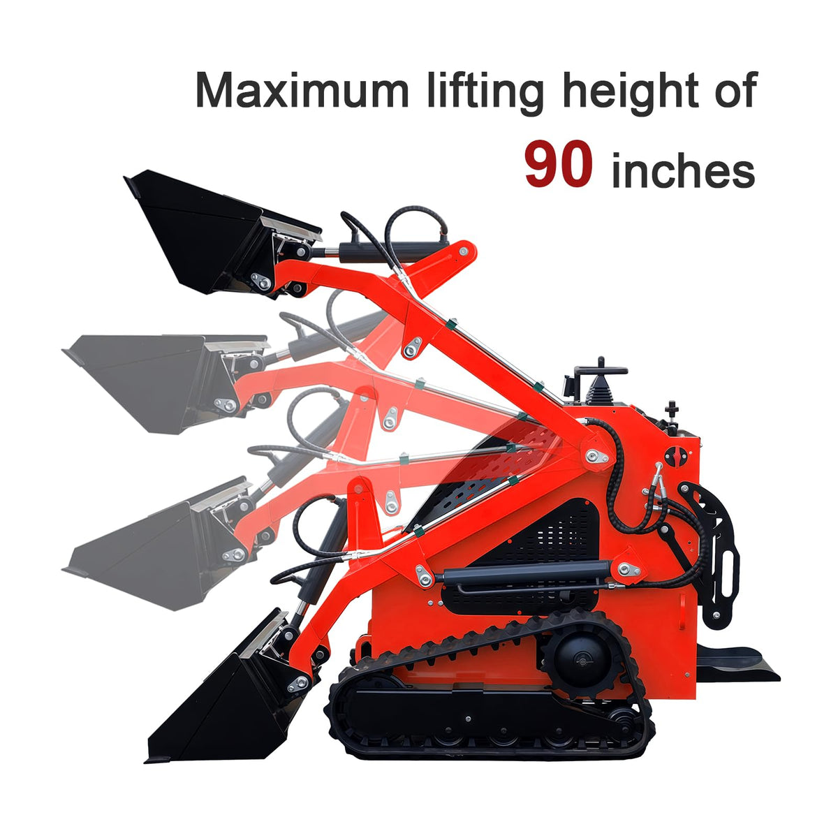 13.5HP B&S Gas Engine Mini Skid Steer Loader, Stand-On Compact Track Loader