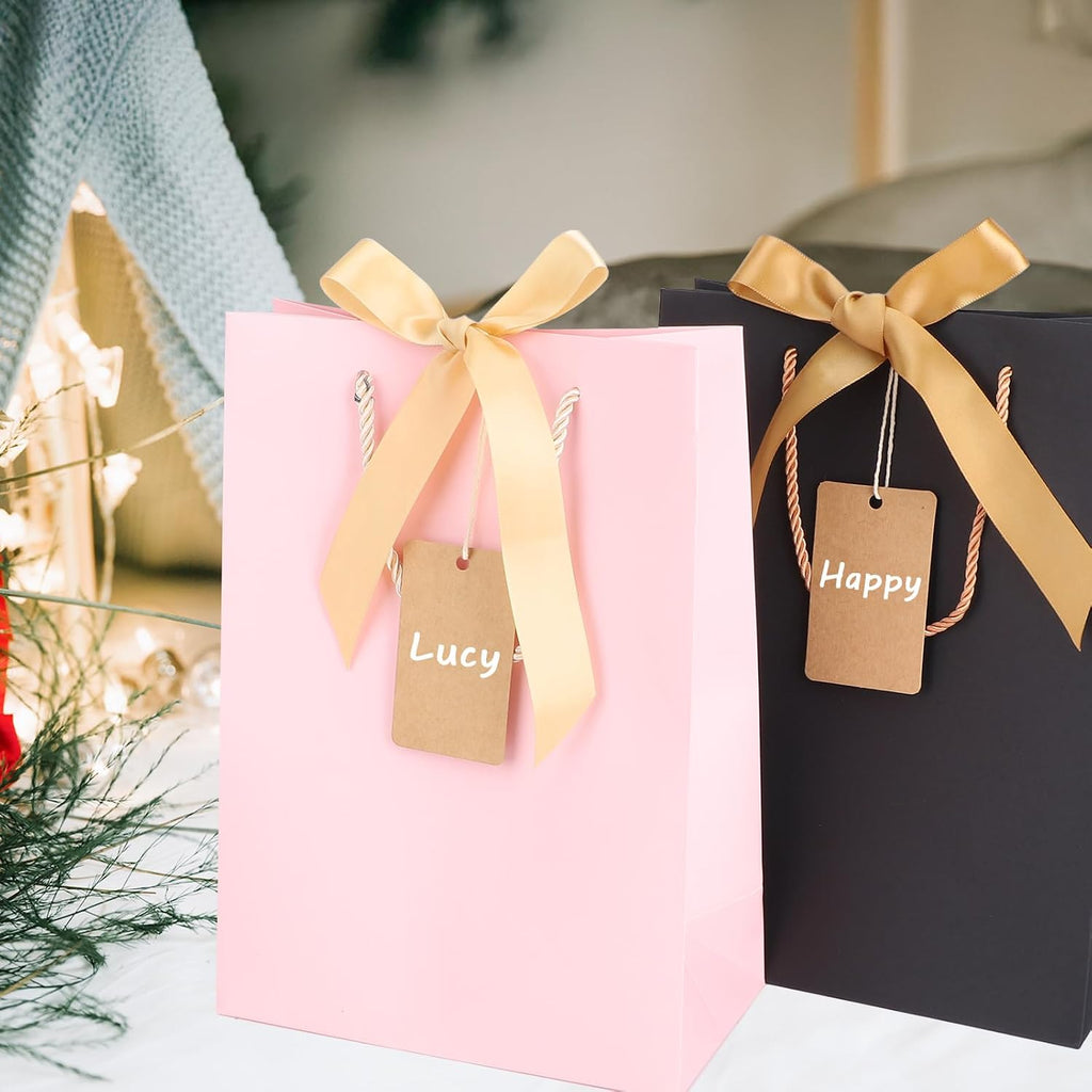 Gift Tags with String Attached, 100 Pcs 1.9"x3.1" Brown Sale Price Tag, Rectangular Blank Kraft Paper Bags Marking