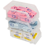 Small Stackable Plastic Storage Bins, 12-Pack, Clear