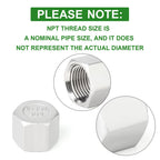 TAISHER 10Pcs 304 SS Cap Pipe Plug Socket Fitting 1/2" NPT Female