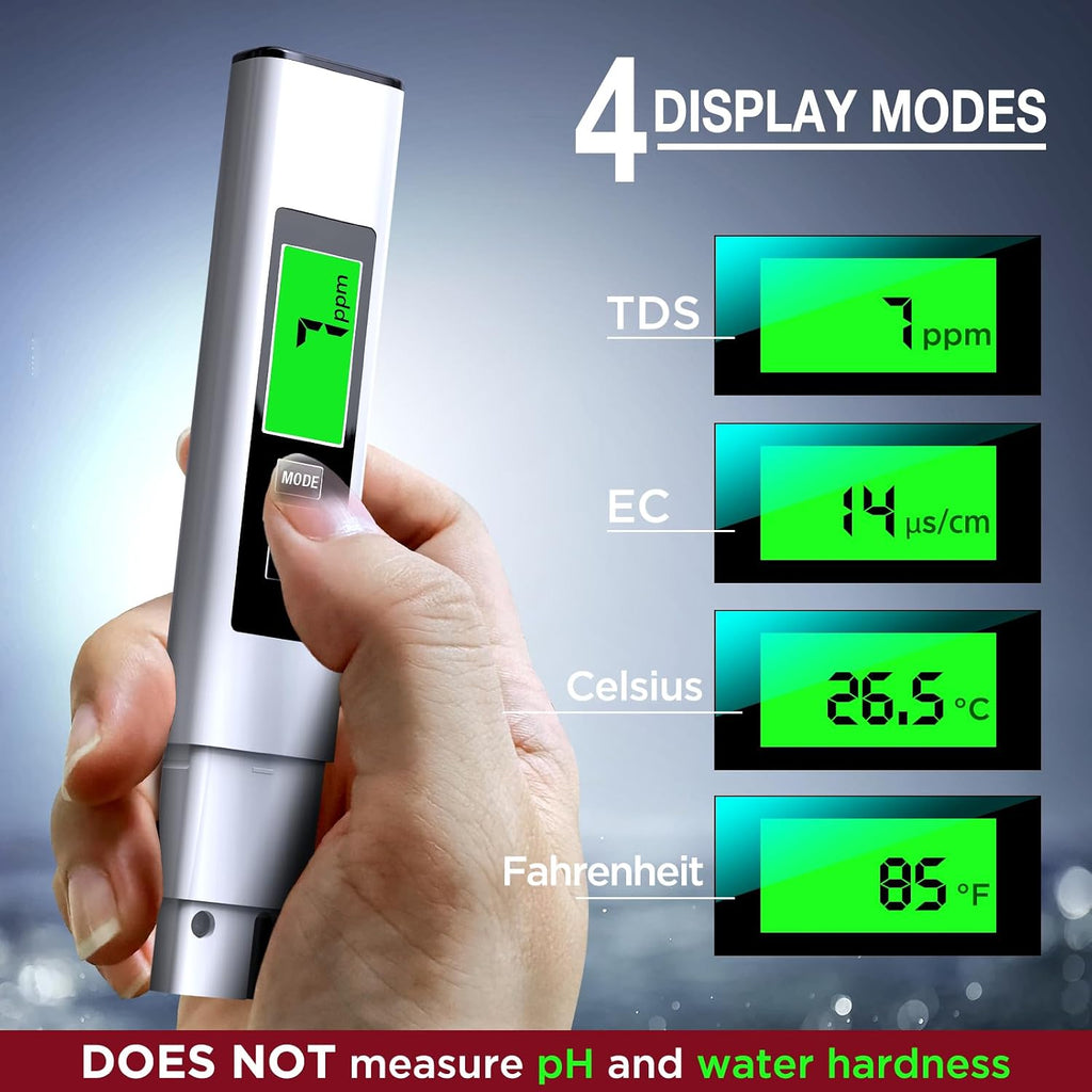 2025 All-New 4 in 1 Tds Meter Digital Water Tester - Accurate and Reliable TDS EC & Temp(°C,°F) Meter - 0-9999ppm